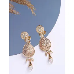 Sohi Gold Plated Designer Stone Party Drop Earrings-picture-28