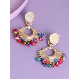 Sohi Gold Plated Designer Stone Party Drop Earrings-picture-29