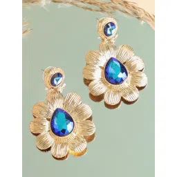 Sohi Gold Plated Designer Stone Party Drop Earrings-picture-21