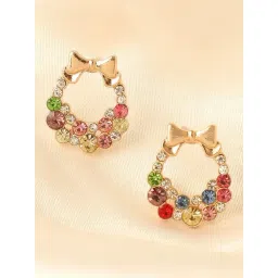 Sohi Gold Plated Designer Stone Party Stud Earrings-picture-43