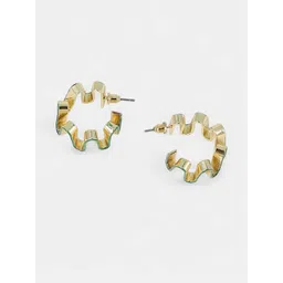 SOHI Gold-Plated Enamel-Coil Hoop Earrings-picture-16