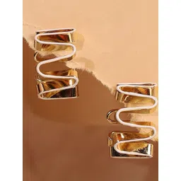 SOHI Gold-Plated Enamel-Coil Hoop Earrings-picture-20