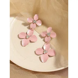 SOHI Gold-Plated Floral Drop Earrings-picture-10