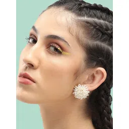 SOHI Gold-Plated Floral Studs Earrings-picture-28