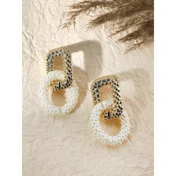 SOHI Gold-Plated Geometric Drop Earrings-picture-23