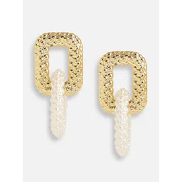 SOHI Gold-Plated Geometric Drop Earrings image 2