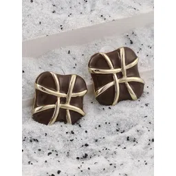 SOHI Gold-Plated Geometric Shaped Studs Earrings-picture-30