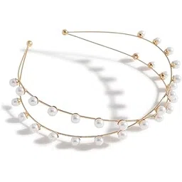 sohi Gold plated Hair band for Women and Girls |Pearl Head band | Head Jewellery for women | Hair belt for girls | Fancy hair band | Hair Accessories for brides | Stylish & Trendy-picture-16