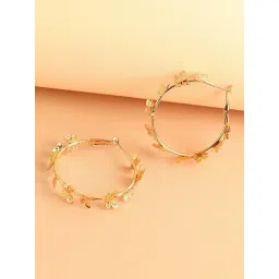 Sohi Gold Plated Party Designer Hoop Earrings-picture-42