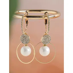 Sohi Gold Plated Party Pearls Drop Earrings-picture-11