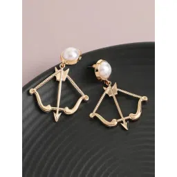Sohi Gold Plated Pearls Party Drop Earrings-picture-36