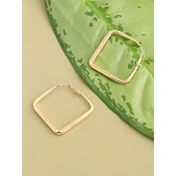 SOHI Gold-Plated Square Hoop Earrings-picture-18