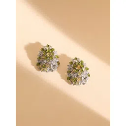 SOHI Gold Plated Stone Studded Contemporary Stud Earrings-picture-40