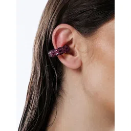 SOHI Gold-Plated Stones Studded Ear Cuff Earrings-picture-37