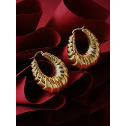 SOHI Gold-Plated The Chunky-Ripple Hoop Earrings-picture-34
