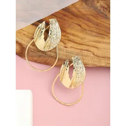 SOHI Gold-Toned Contemporary Drop Earrings-picture-21