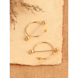 SOHI Gold-Toned Contemporary Half Hoop Earrings-picture-31