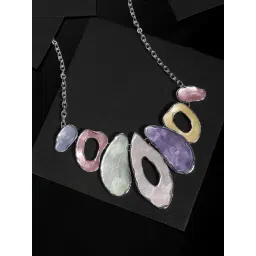 SOHI Multicolor Abstract Halo Necklace-picture-23