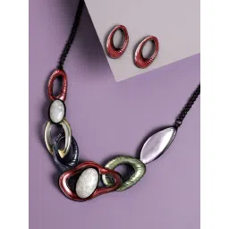Sohi Multicolor Abstract Stone Jewellery Set-picture-16