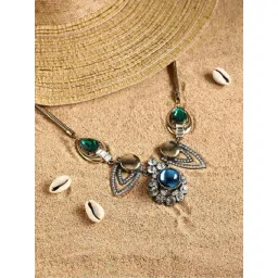 Sohi Multicolour Designer Statement Stones Necklace-picture-14