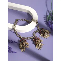 Sohi Multicolour Designer Statement Stones Necklace-picture-28