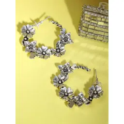 Sohi Silver-Plated Circular Hoop Earrings-picture-17
