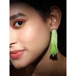 SOHI Silver-Plated Contemporary Artificial Beads Drop Earrings-picture-42