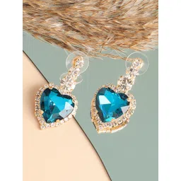 SOHI Silver Plated Contemporary Drop Earrings-picture-25