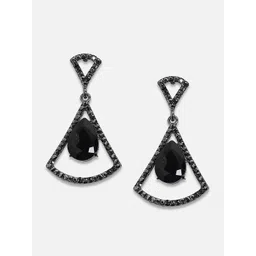 SOHI Silver-Plated Contemporary Drop Earrings image 4