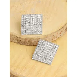 SOHI Silver-Plated Contemporary Studs Earrings-picture-24