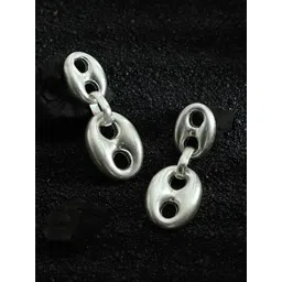 SOHI Silver-Plated Contemporary The Dented-Bolt Drop Earrings-picture-36