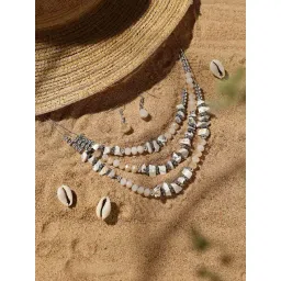 Sohi Silver Plated Designer Stone Casual Necklace and Earring Set For Women-picture-14