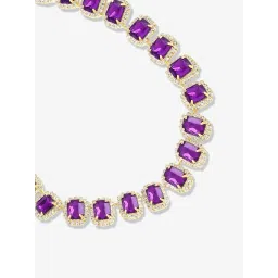 Sohi silver plated designer stone casual necklace for women image 4