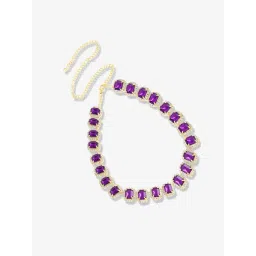 Sohi silver plated designer stone casual necklace for women image 3