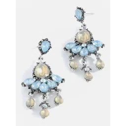 Sohi Silver Plated Designer Stone Dangler Earrings-picture-36