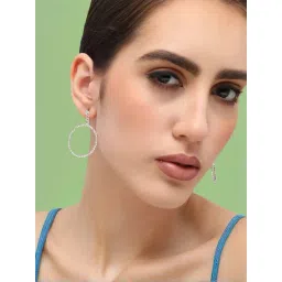 Sohi Silver Plated Designer Stone Party Drop Earrings-picture-39