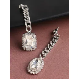 Sohi Silver Plated Designer Stone Party Drop Earrings-picture-14