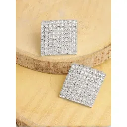 Sohi Silver Plated Designer Stone Party Stud Earrings-picture-27