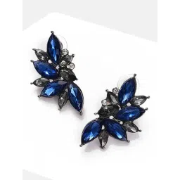 Sohi Silver Plated Designer Stone Stud Earrings-picture-38