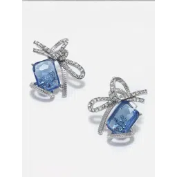 Sohi Silver Plated Designer Stone Stud Earrings-picture-24