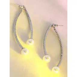 Sohi Silver Plated Party Pearls Dangler Earrings-picture-28