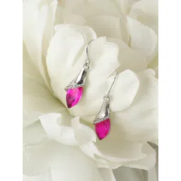 SOHI Silver-Plated Stone Studded Drop Earrings-picture-31