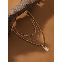 Sohi The Interlock Charm Multi-Layer Necklace for Women-picture-32