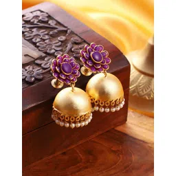 SOHI The Zaria Gold-Plated Stones Studded Dome Shaped Jhumkas-picture-39