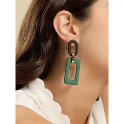 SOHI Women Geometric Gold Plated Drop Earrings-picture-28