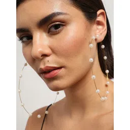 SOHI Women Gold Plated Circular Hoop Earrings-picture-38