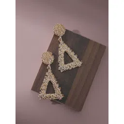 SOHI Women Gold Plated Triangular Drop Earrings-picture-39