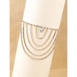 SOHI Women Gold-Toned & White Gold-Plated Armlet Bracelet-picture-29