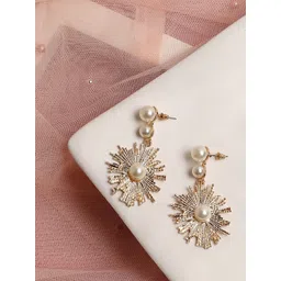 SOHI Women Gold-Toned Contemporary Drop Earrings-picture-37