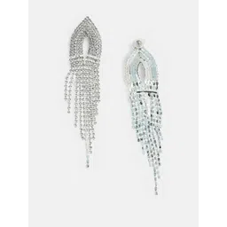 SOHI Women Silver-Plated Contemporary Drop Earrings-picture-41